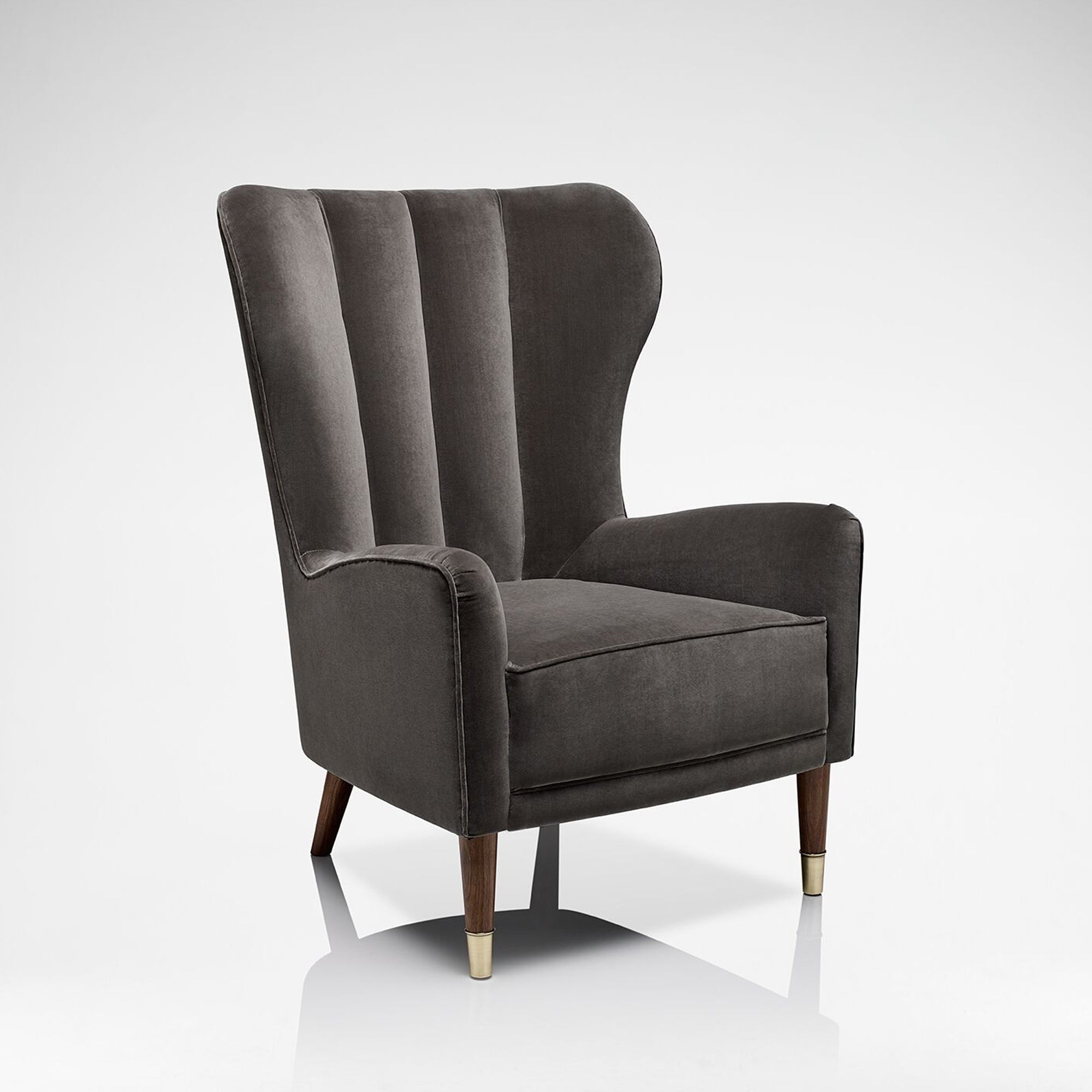 Wingback Chair Artemisa Modern Floral Pattern Upholstered Armchair