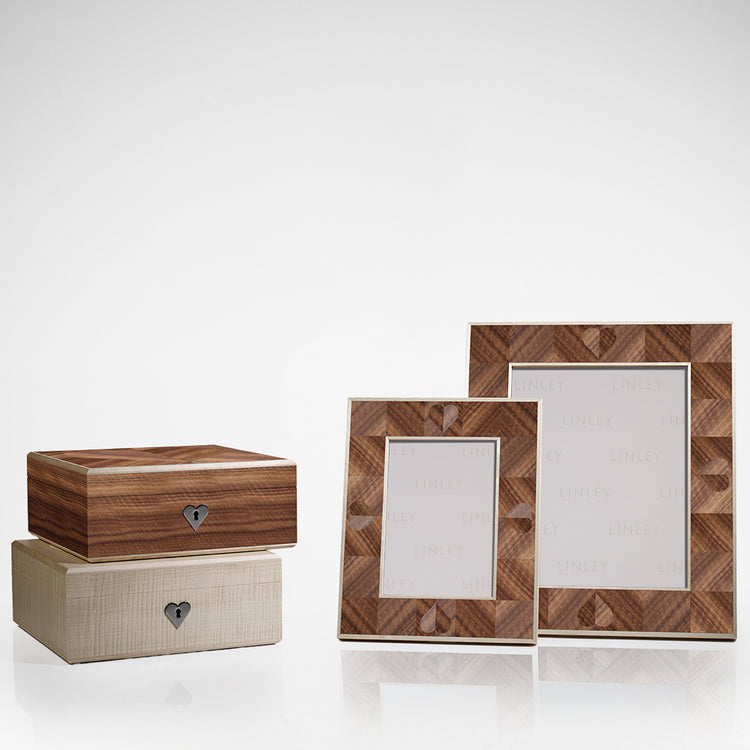 Henley Heart Walnut Photograph Frame | LINLEY