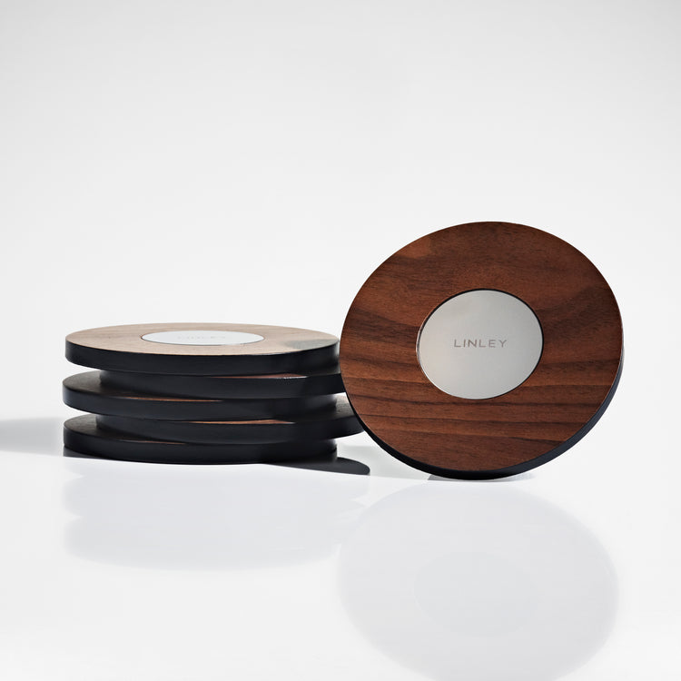 Embedded Magnets Coasters Set of Magnetic Coasters | Luxury Home Accessories & Gifts | LINLEY