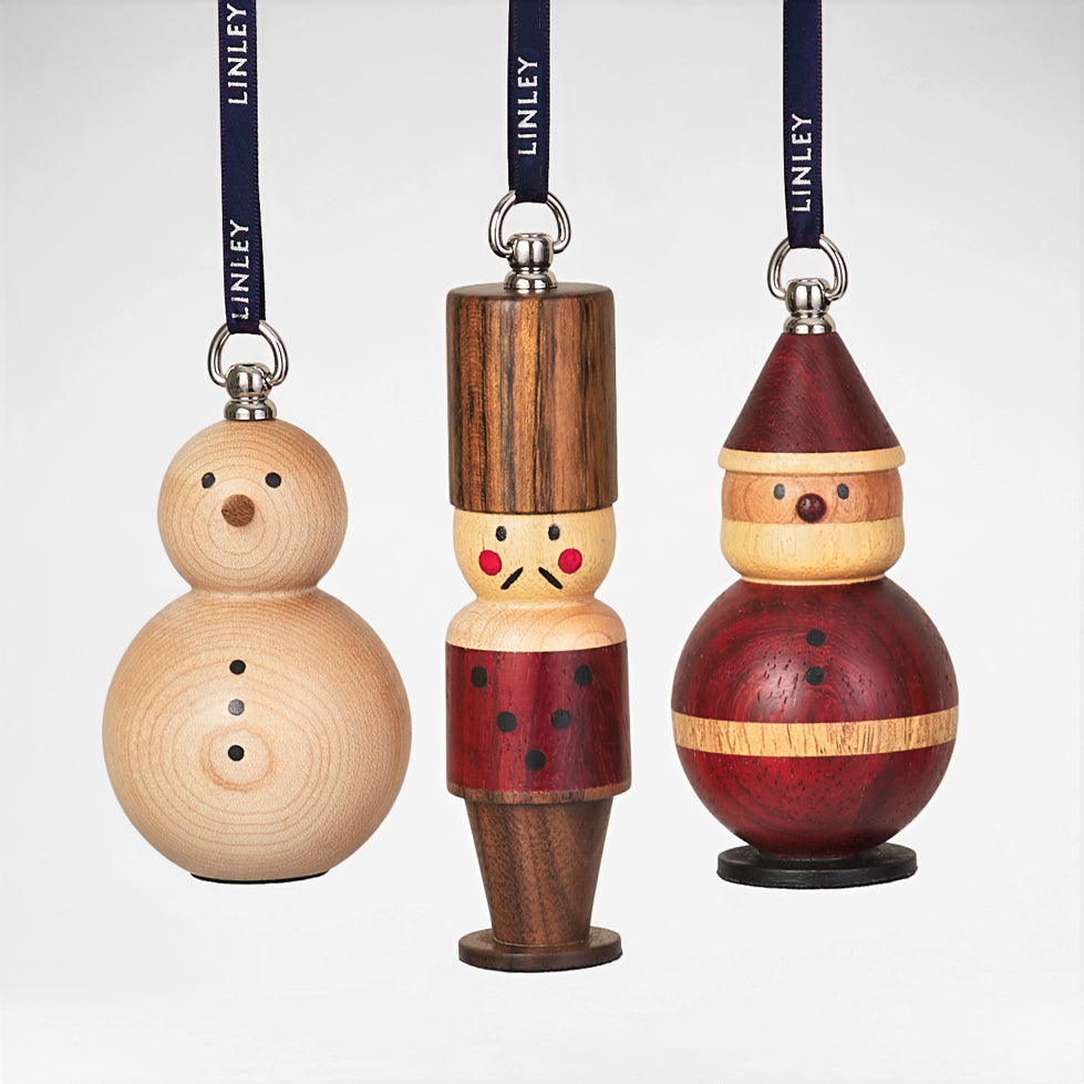 Turned Christmas Tree Decoration - Set of 3
