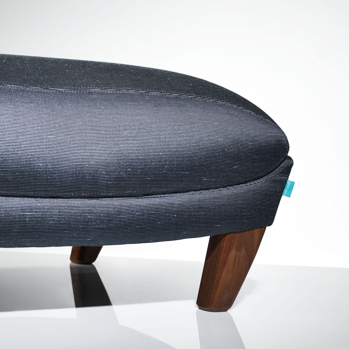 Aston Footstool - Navy Blue | Bespoke Design & Luxury Furniture | LINLEY