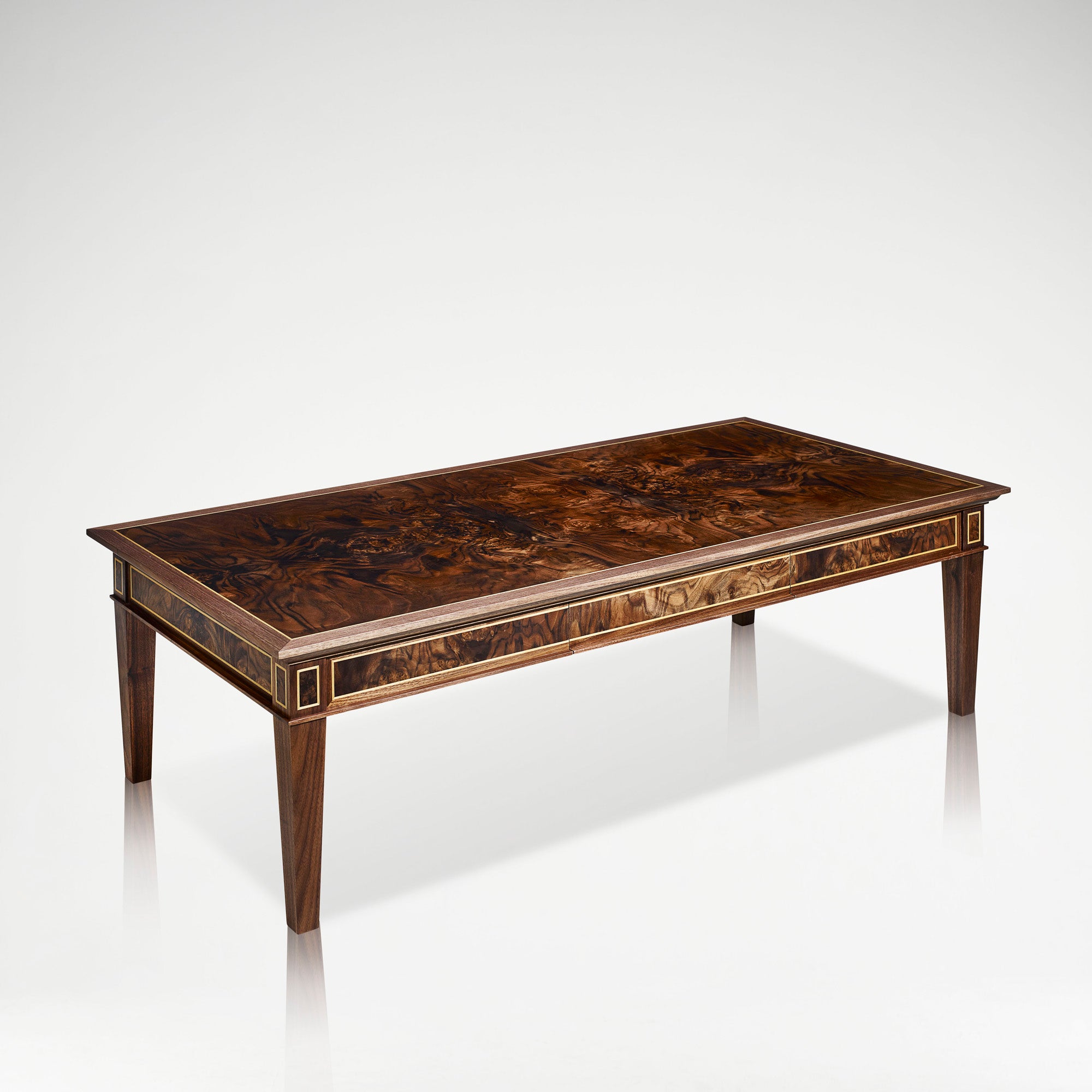 LINLEY Classic Coffee Table - Burr Walnut and Satinwood | Bespoke Design & Luxury Furniture | LINLEY