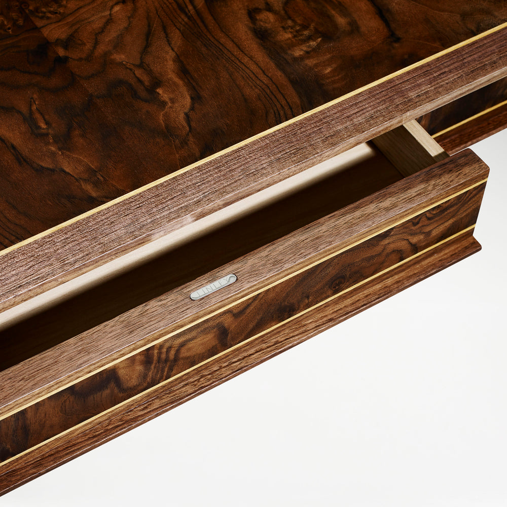LINLEY Classic Coffee Table - Burr Walnut and Satinwood | Bespoke Design & Luxury Furniture | LINLEY