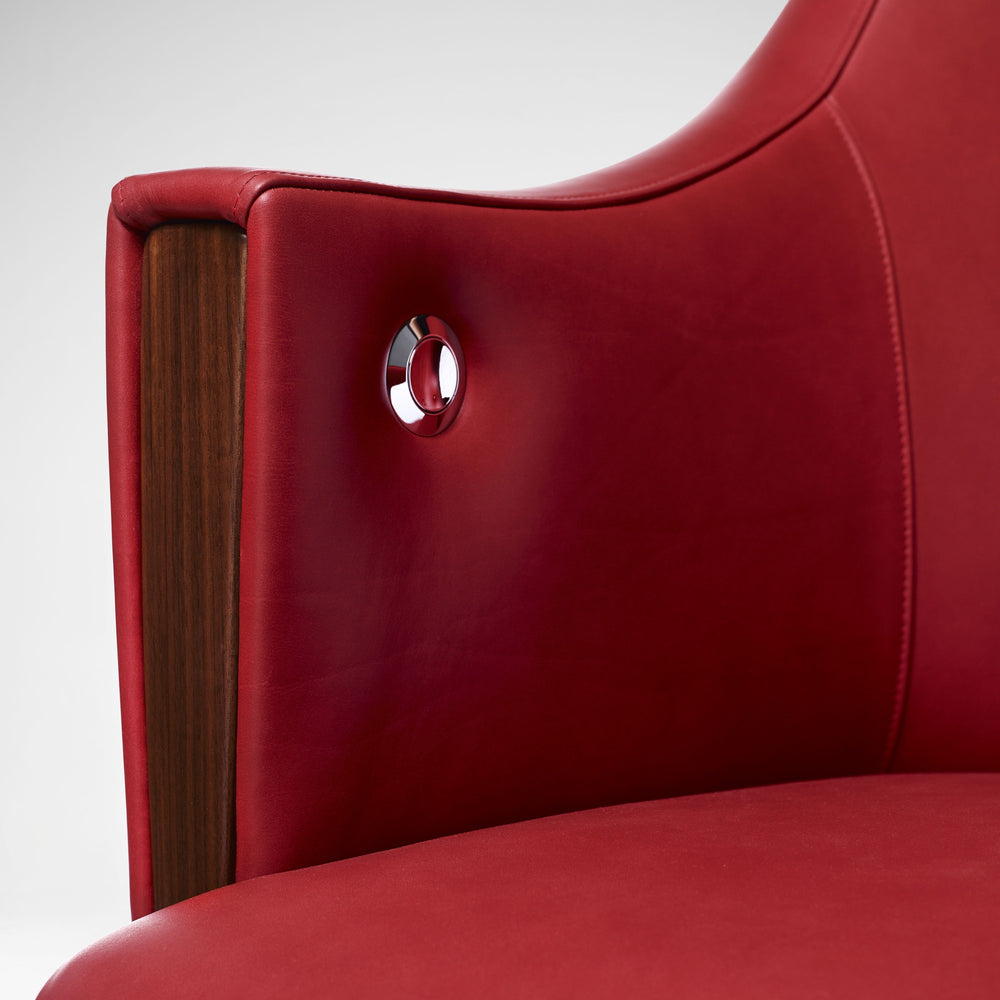 Riviera Buttoned Desk Chair - Red | Bespoke Design & Luxury Furniture | LINLEY