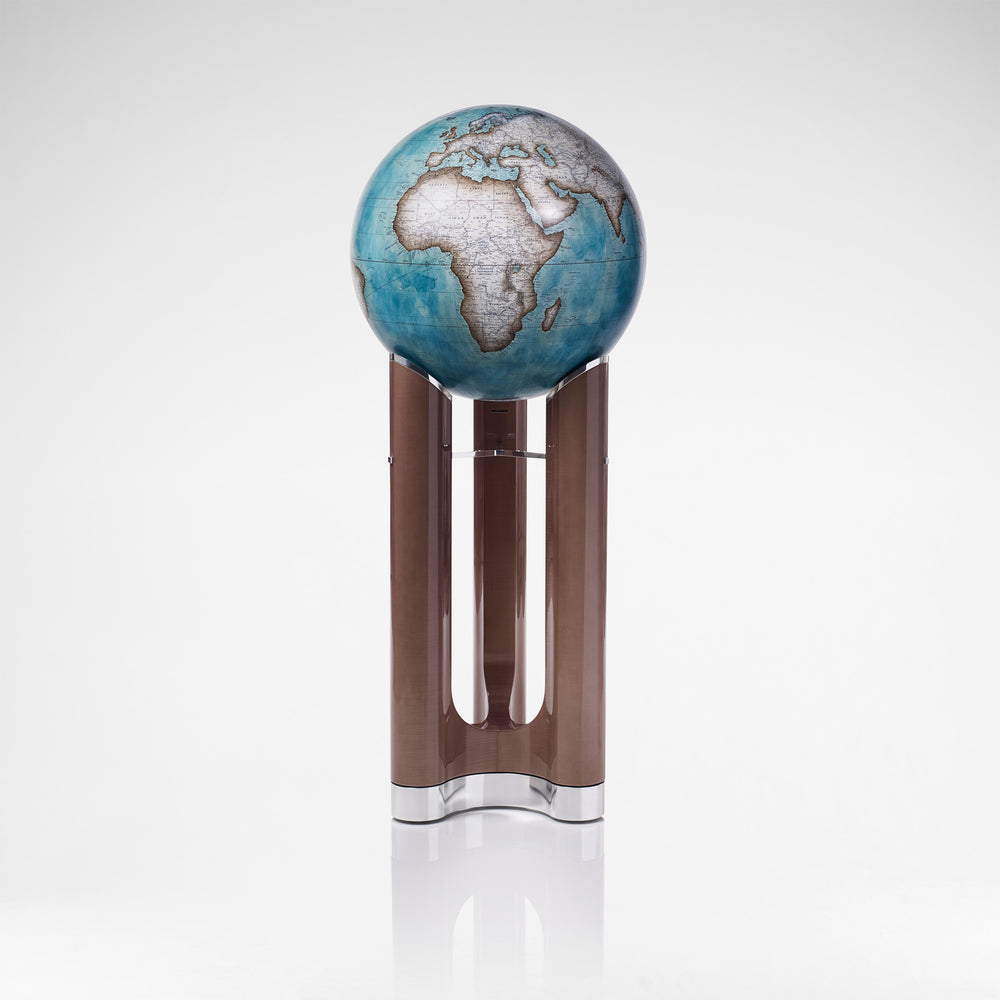 Tellus Globe - Prussian Blue & Sycamore | Bespoke Design & Luxury Furniture | LINLEY